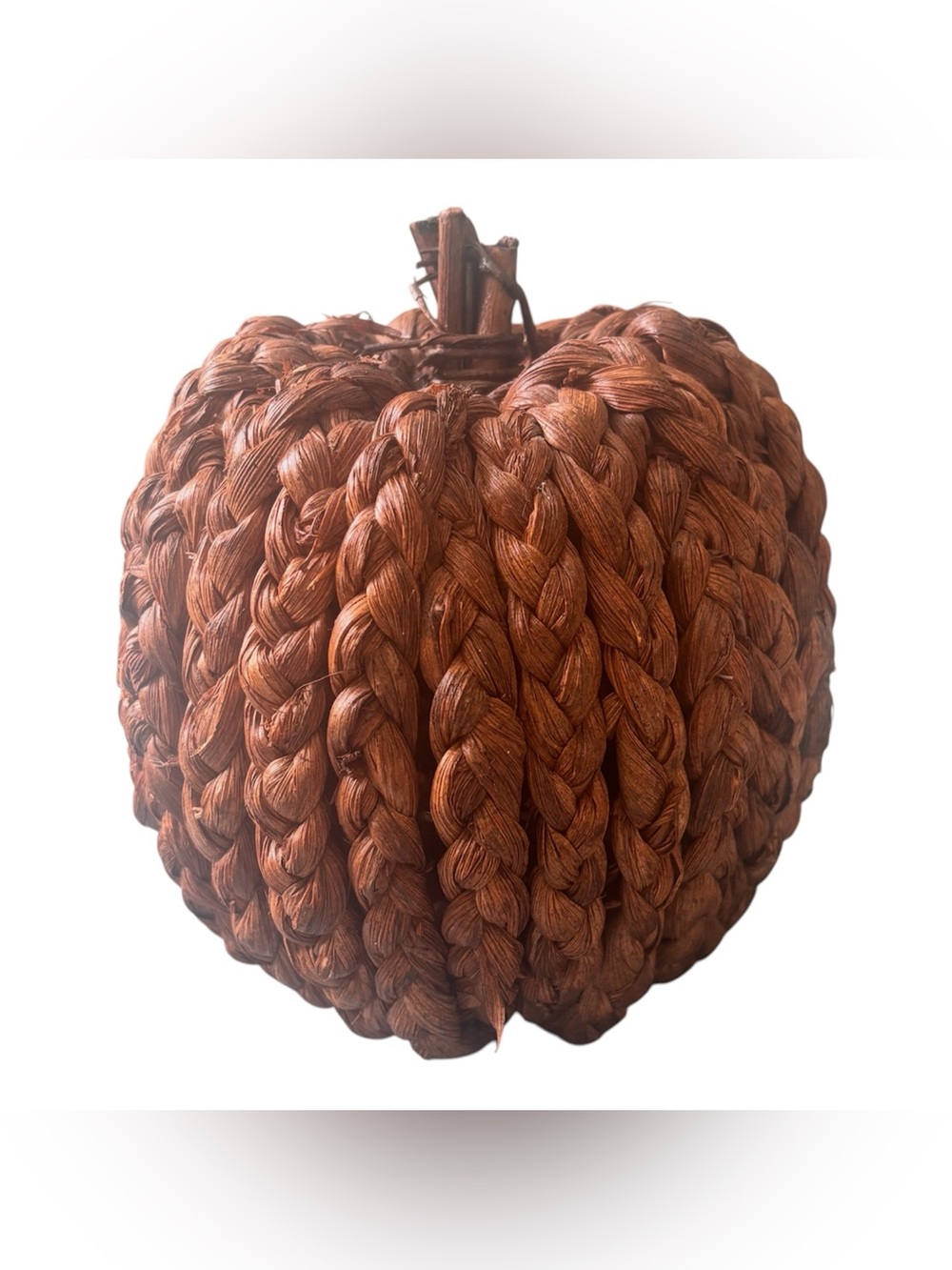 Handwoven Vintage Decorative Pumpkin - Brown Autumn Accent